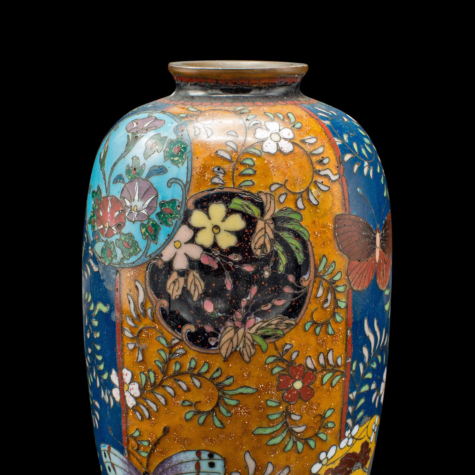 Small Antique Meiji Posy Vase, Japanese, Nagoya Cloisonne Urn, Victorian, C.1900 For Sale 3