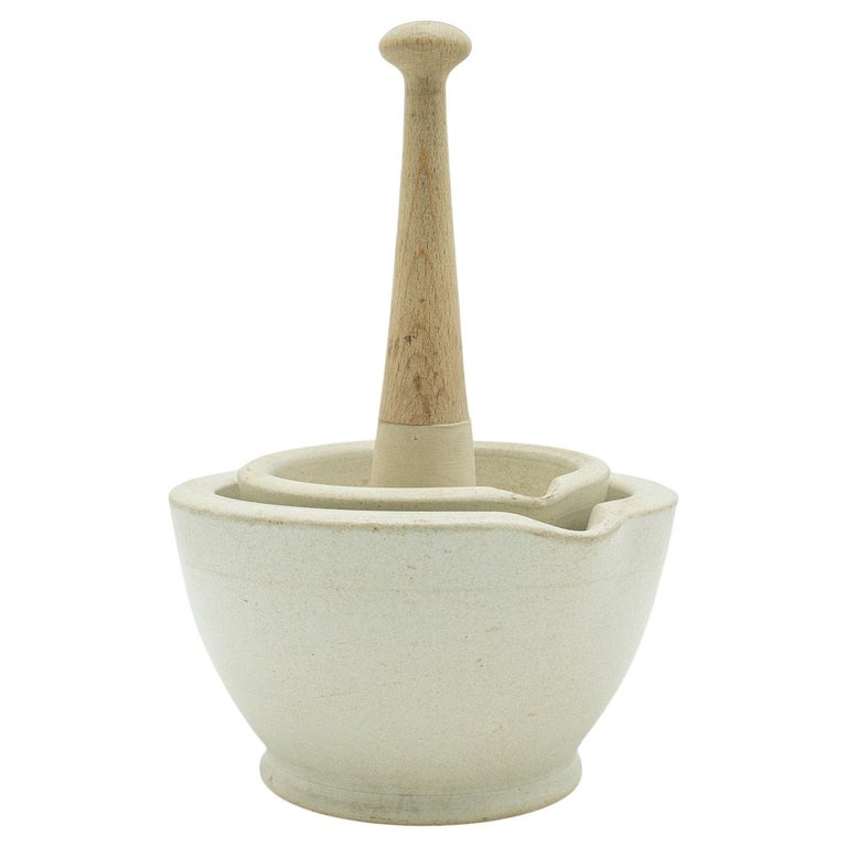Marble Mortar and Pestle Set Large Heavy White Marble -  Finland