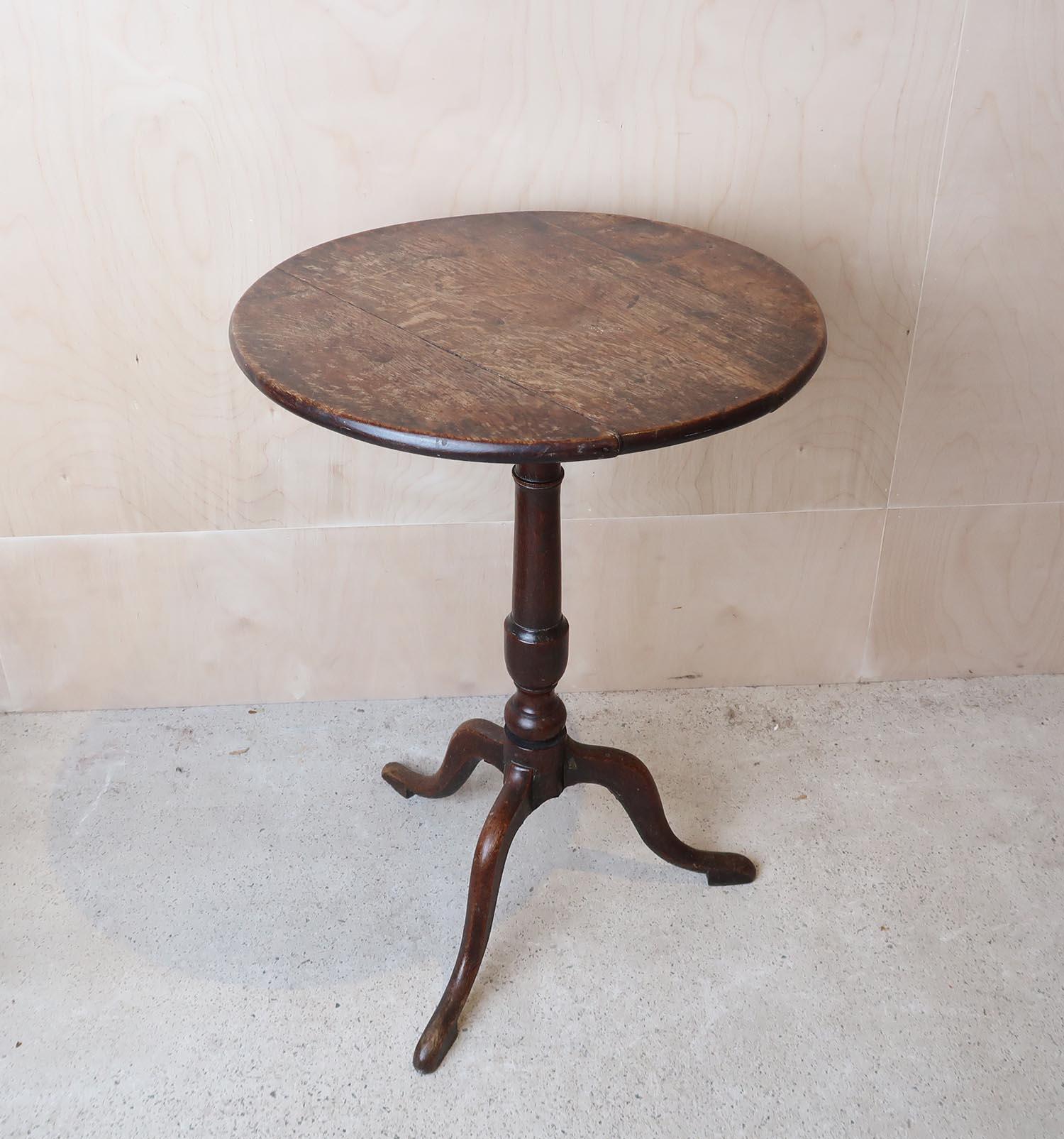 Small Antique Oak Tripod Table, English circa 1780 For Sale