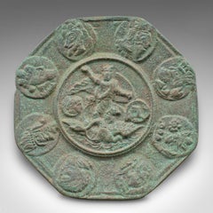 Small Antique Octagonal Dish, Middle Eastern, Decorative, Bronze Tray, Georgian