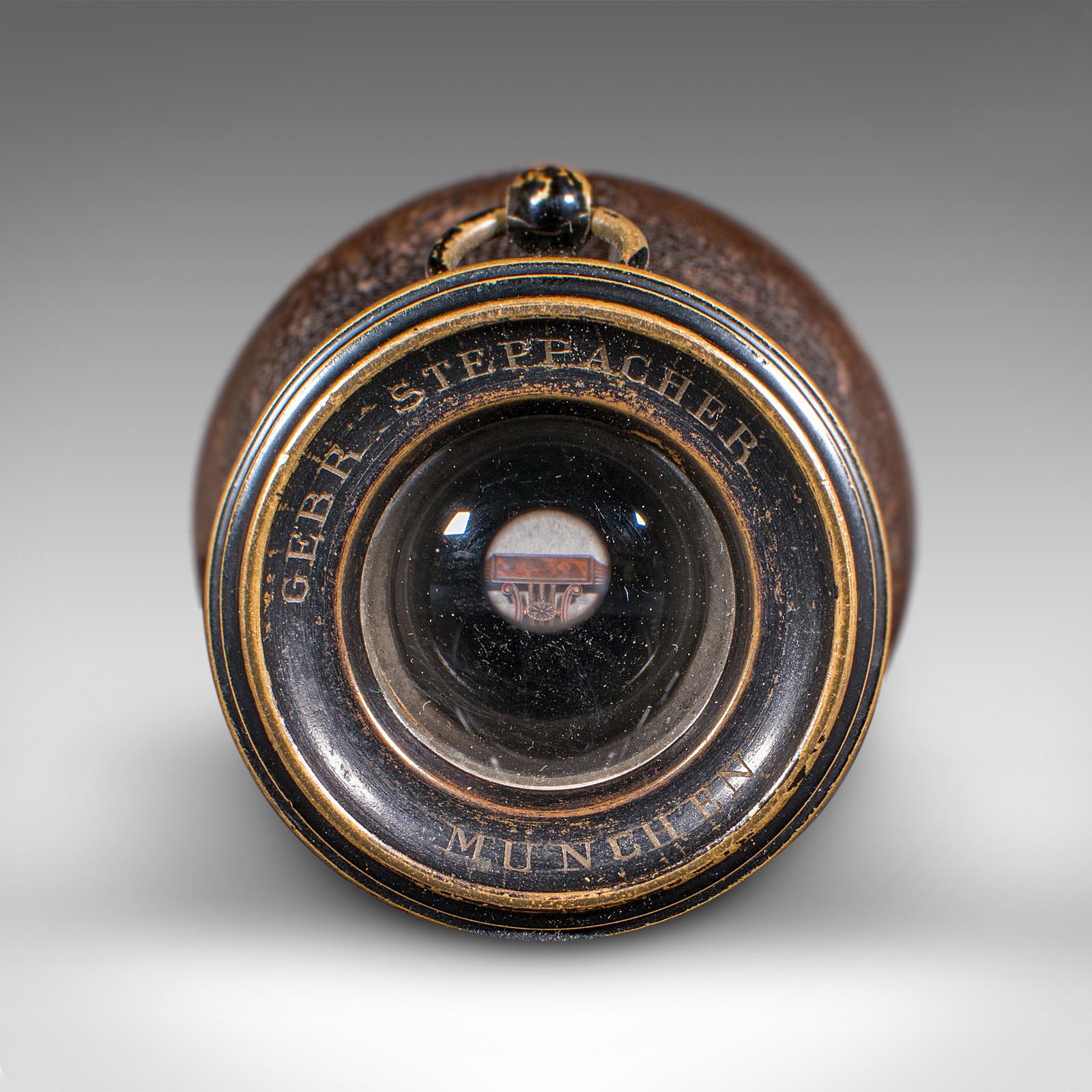 Petit monoculaire d'opéra ancien, allemand, laiton, cuir, Scope, victorien en vente 2
