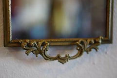 Small Antique Ornate Brass Mirror