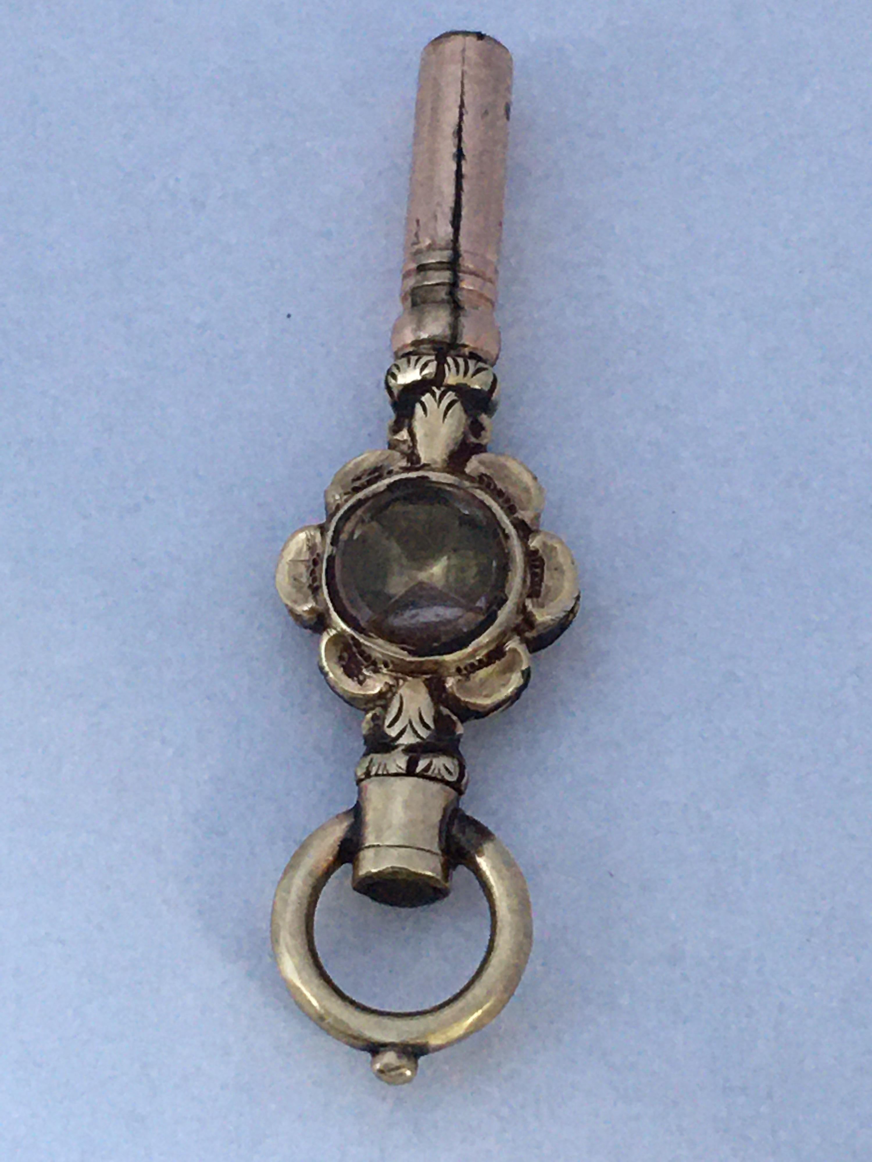 Small Antique Ornate Gold Pocket Watch Key / Fob For Sale 3