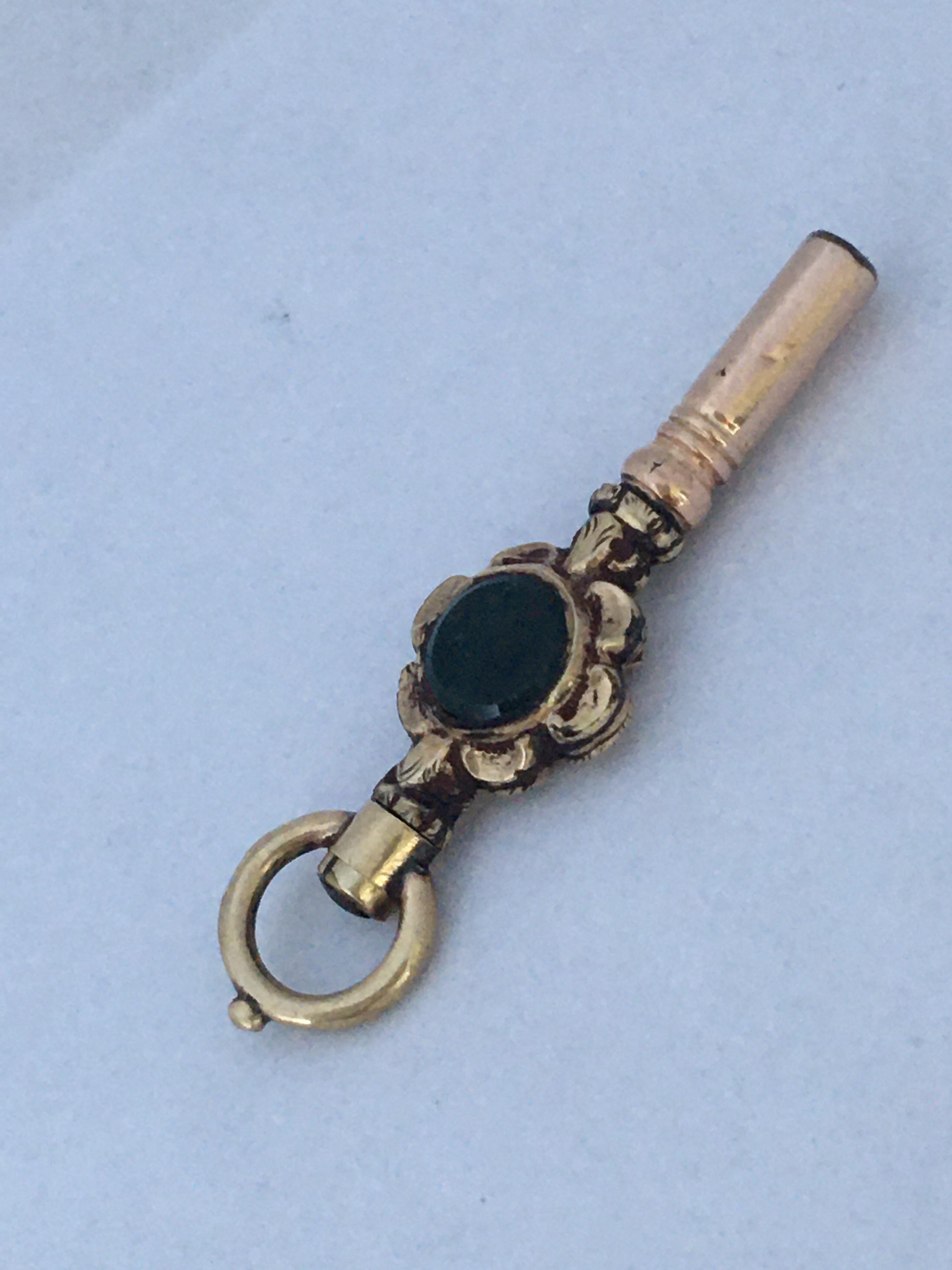 Small Antique Ornate Gold Pocket Watch Key / Fob For Sale 1