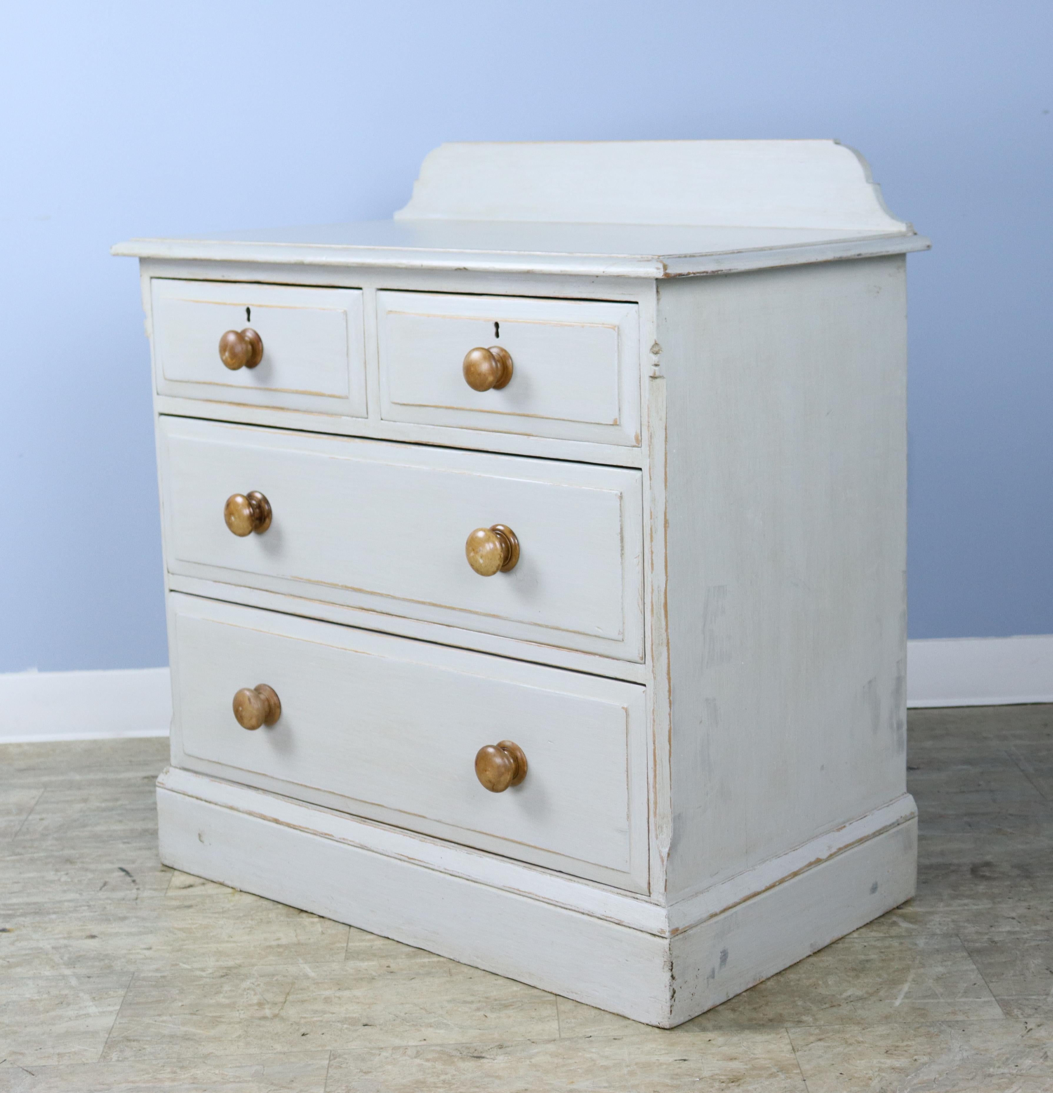 English Small Antique Painted Chest of Drawers