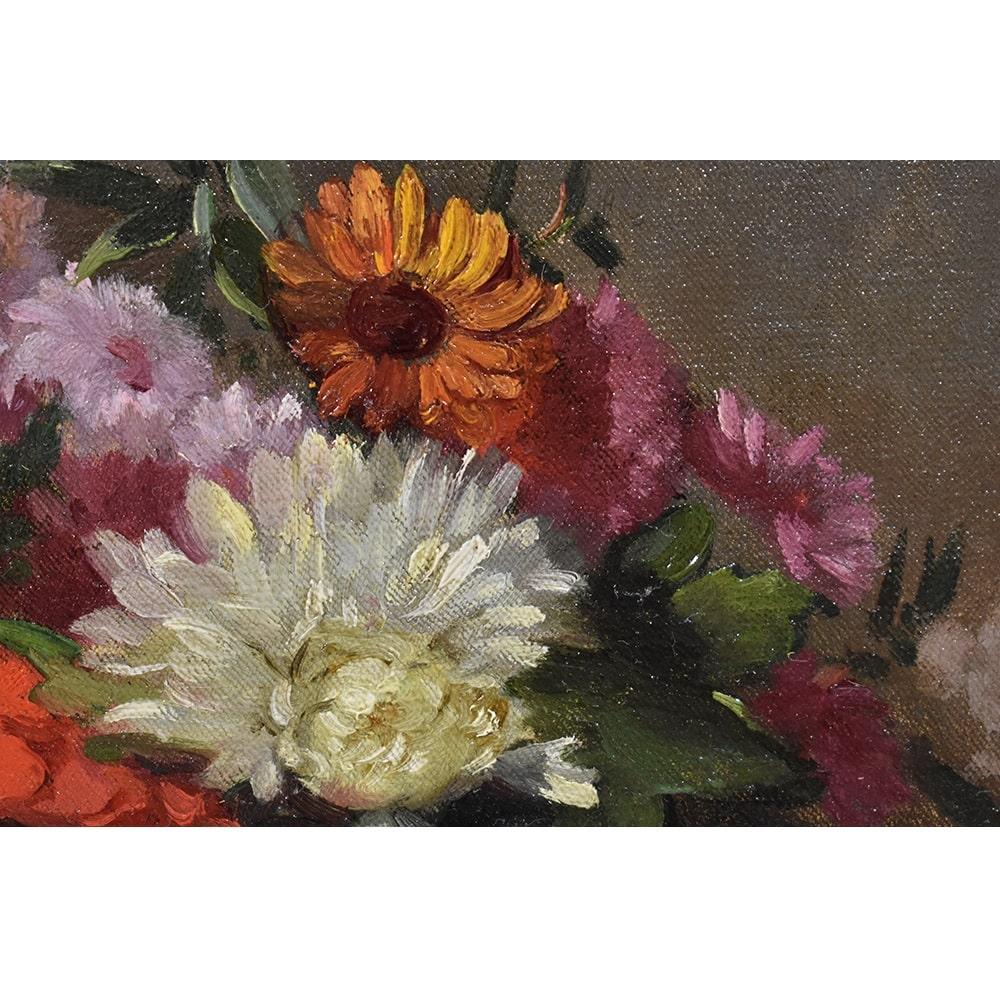 Small Antique Painting with Flowers, Still Life Oil Painting, 19th Century In Good Condition In Breganze, VI