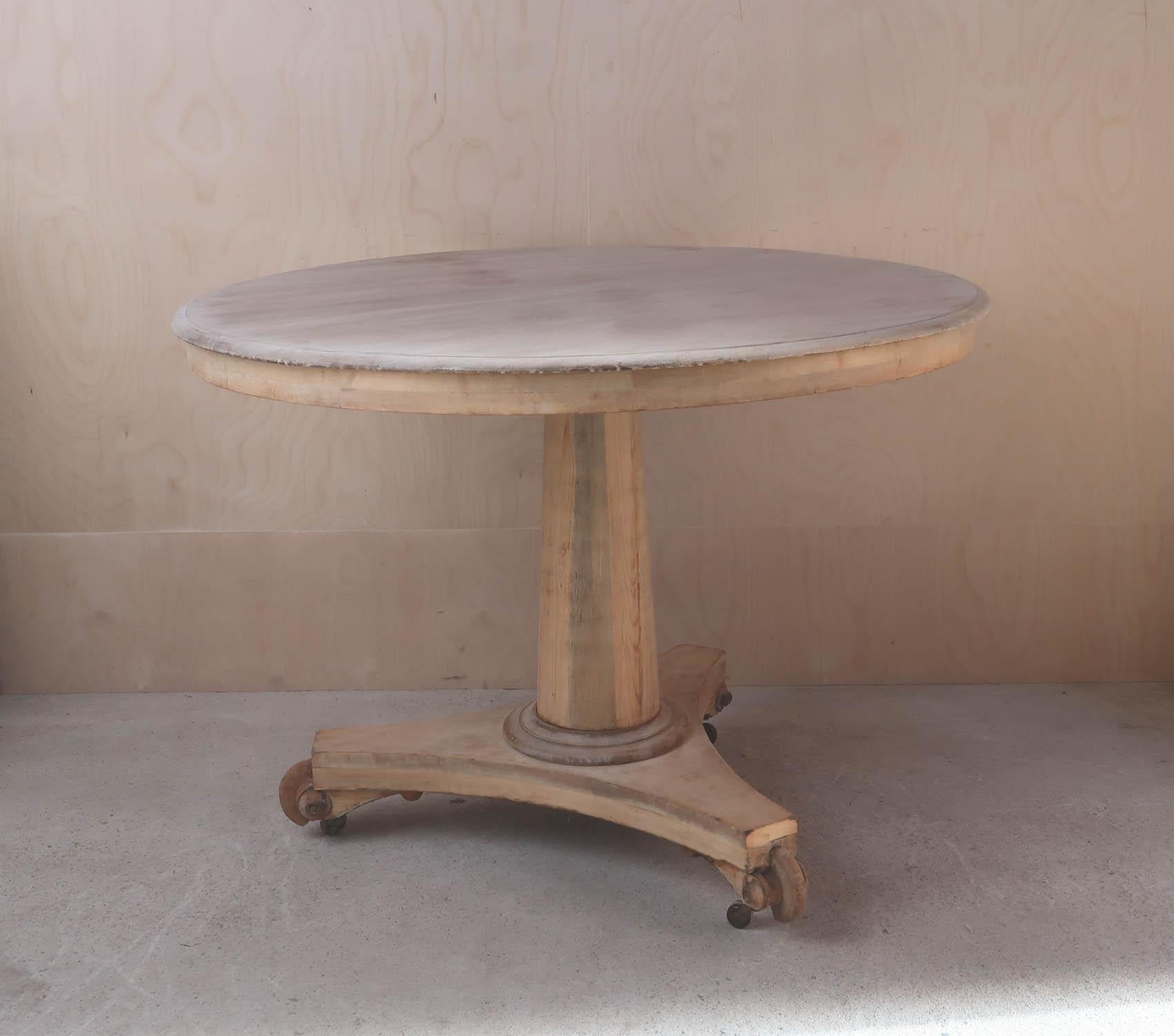 Small Antique Palladian Style Round Bleached Table, English, C.1835 4