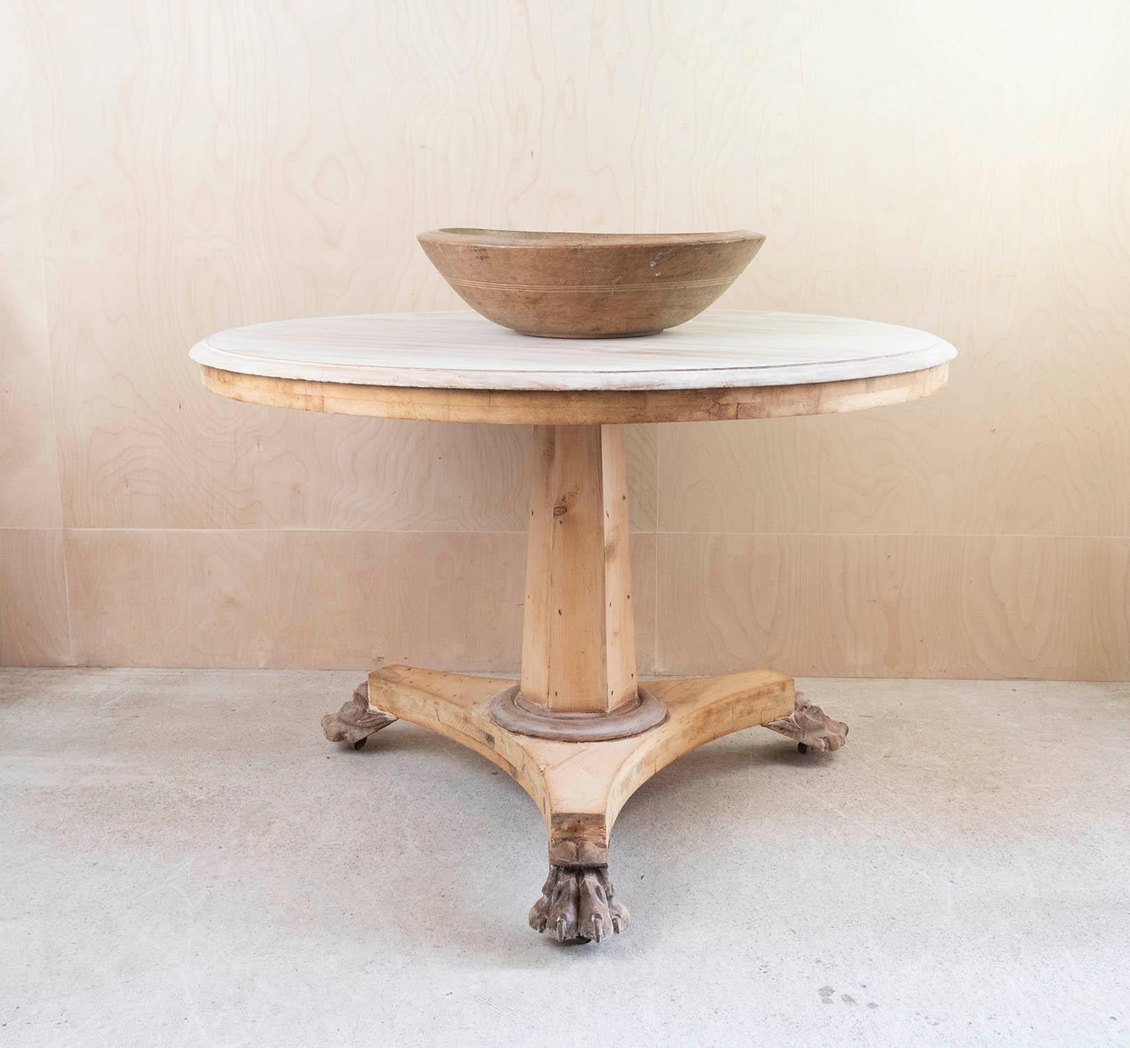 Mid-19th Century Small Antique Palladian Style Round Bleached Table, English, C.1835