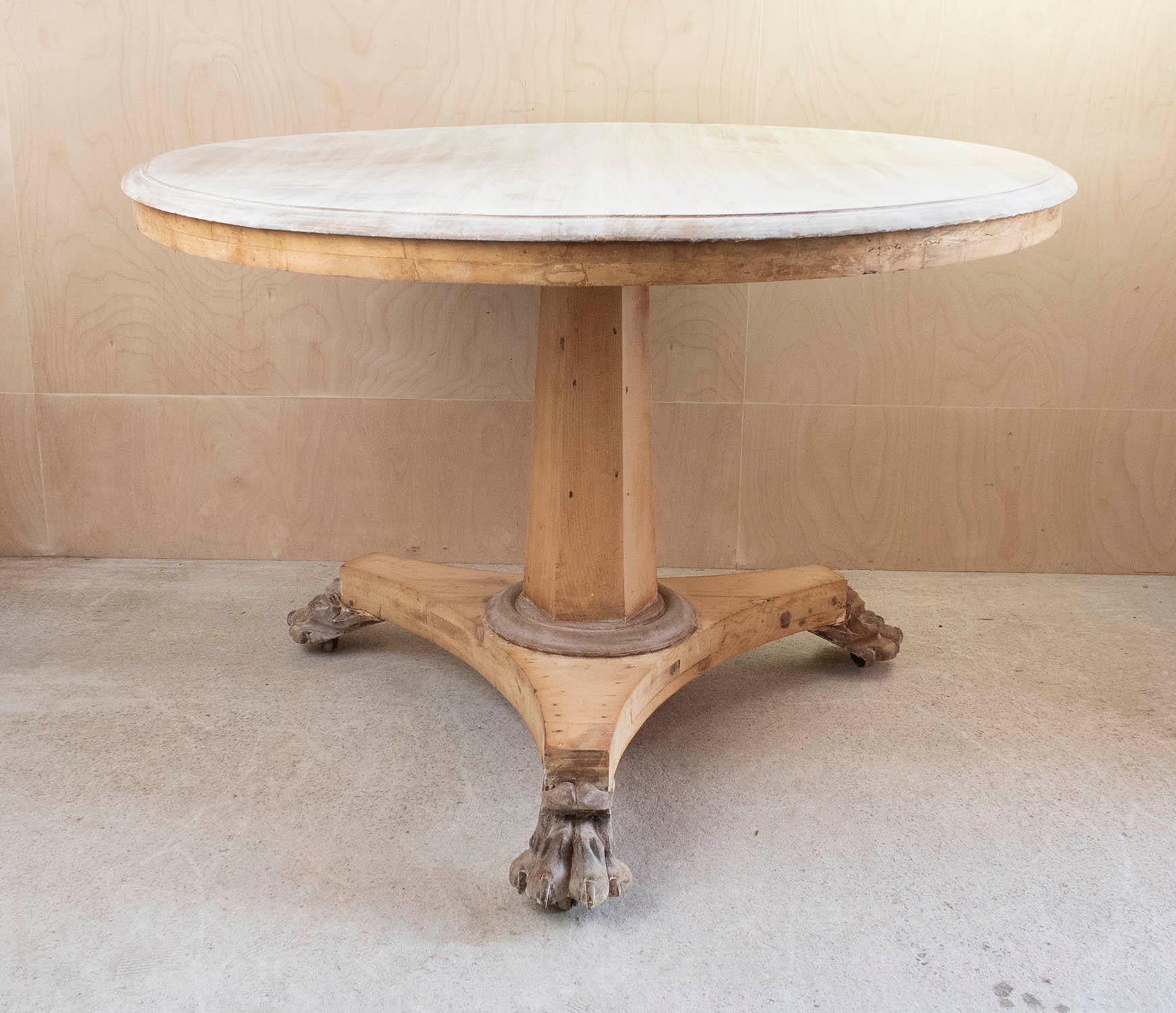 Small Antique Palladian Style Round Bleached Table, English, C.1835 1