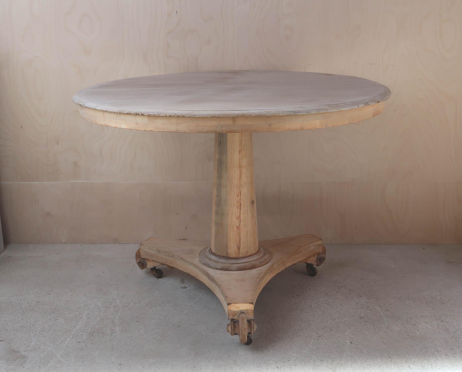 Small Antique Palladian Style Round Bleached Table, English, C.1835 2