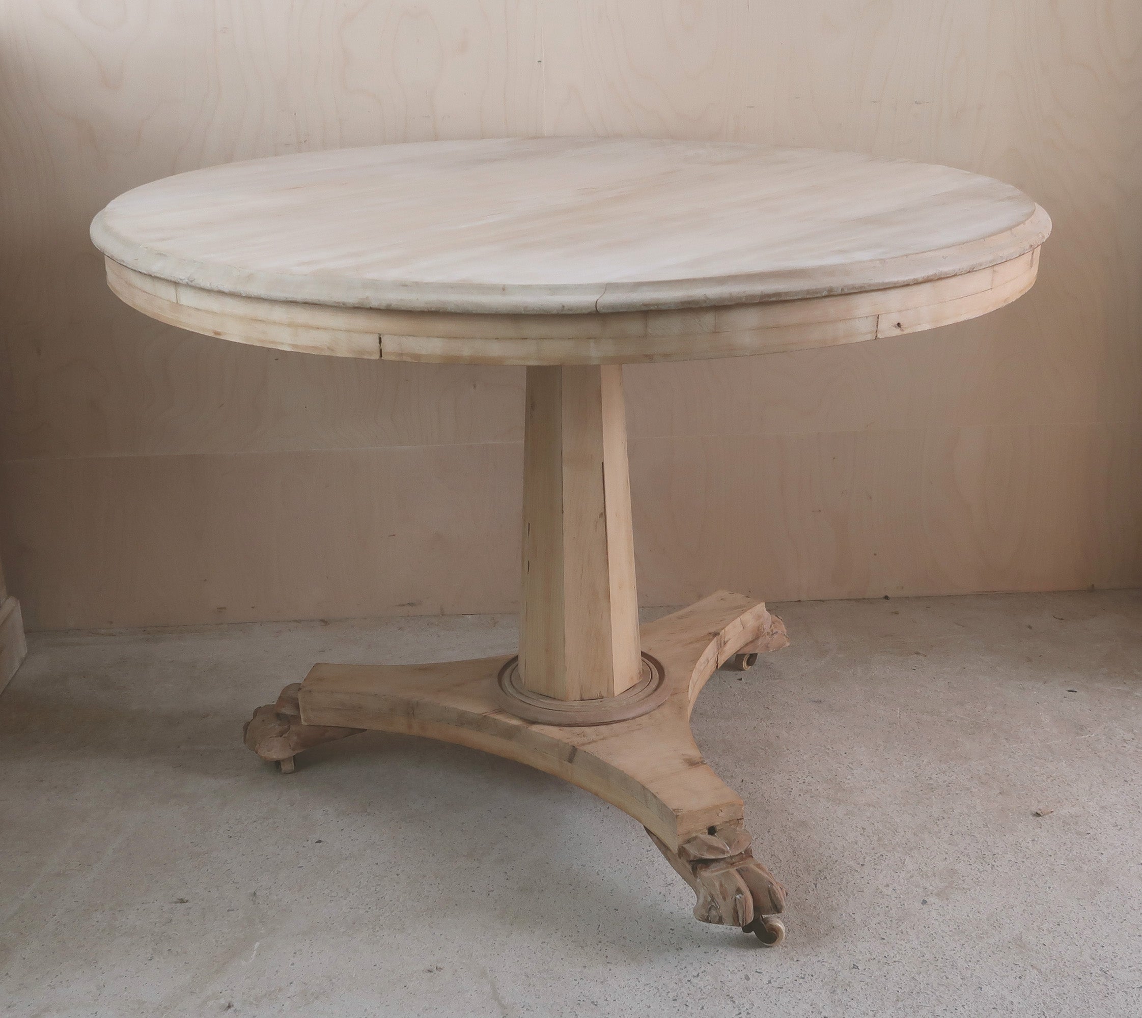 Pequeña Mesa Redonda Blanqueada Estilo Paladiano Antiguo, Inglés, C.1835