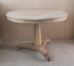 Pequeña Mesa Redonda Blanqueada Estilo Paladiano Antiguo, Inglés, C.1835