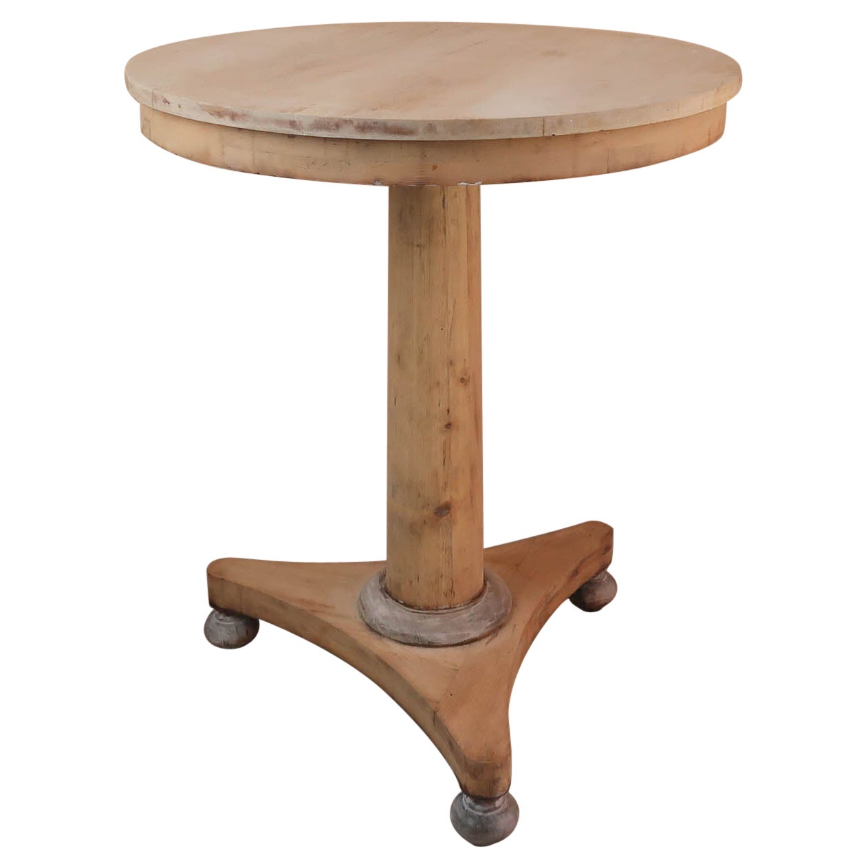 Small Antique Palladian Style Round Pine Table. Circa 1835