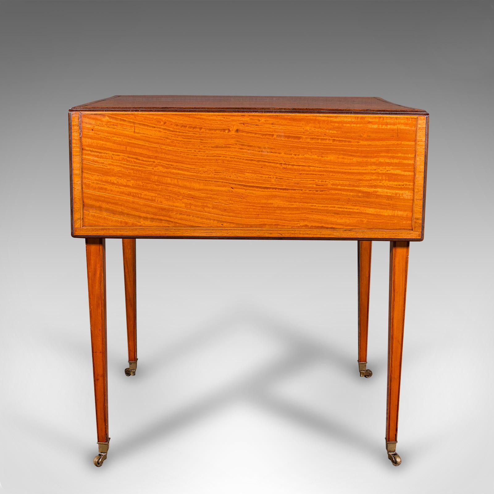 Citronnier Petite table ancienne Pembroke, bois de satin anglais, occasionnelle, Williamson, Regency en vente
