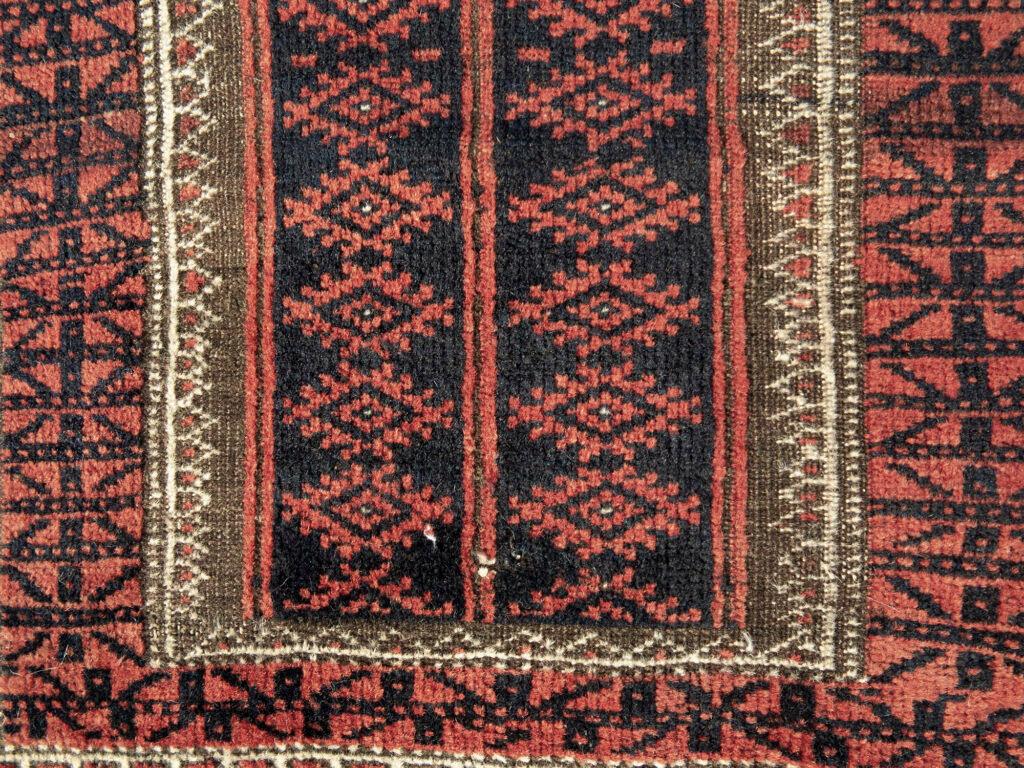 Hand-Woven Small Antique Persian Baluch Rug, Late 19th Century
