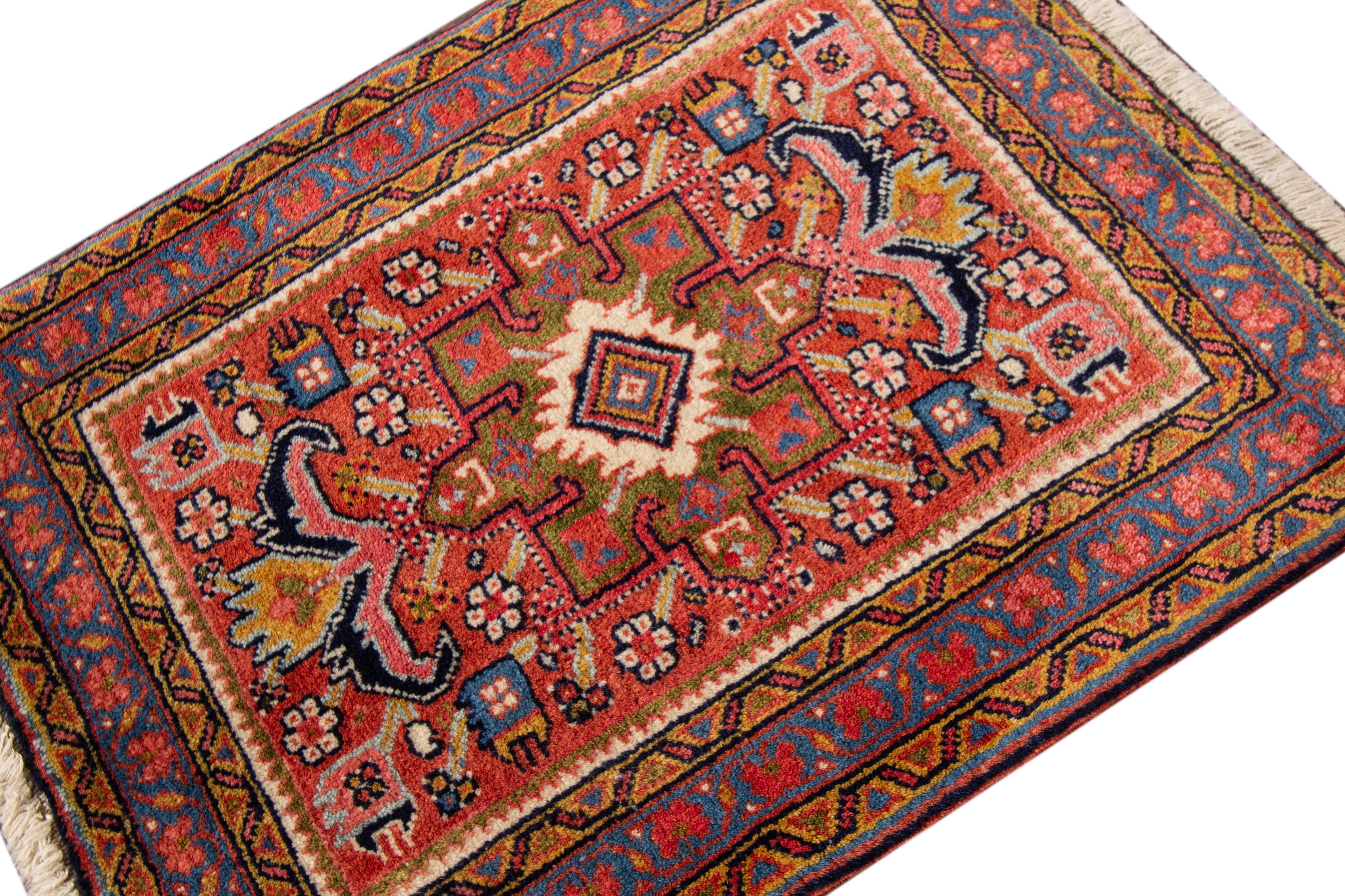 Heriz Serapi Small Antique Persian Heriz Rug For Sale