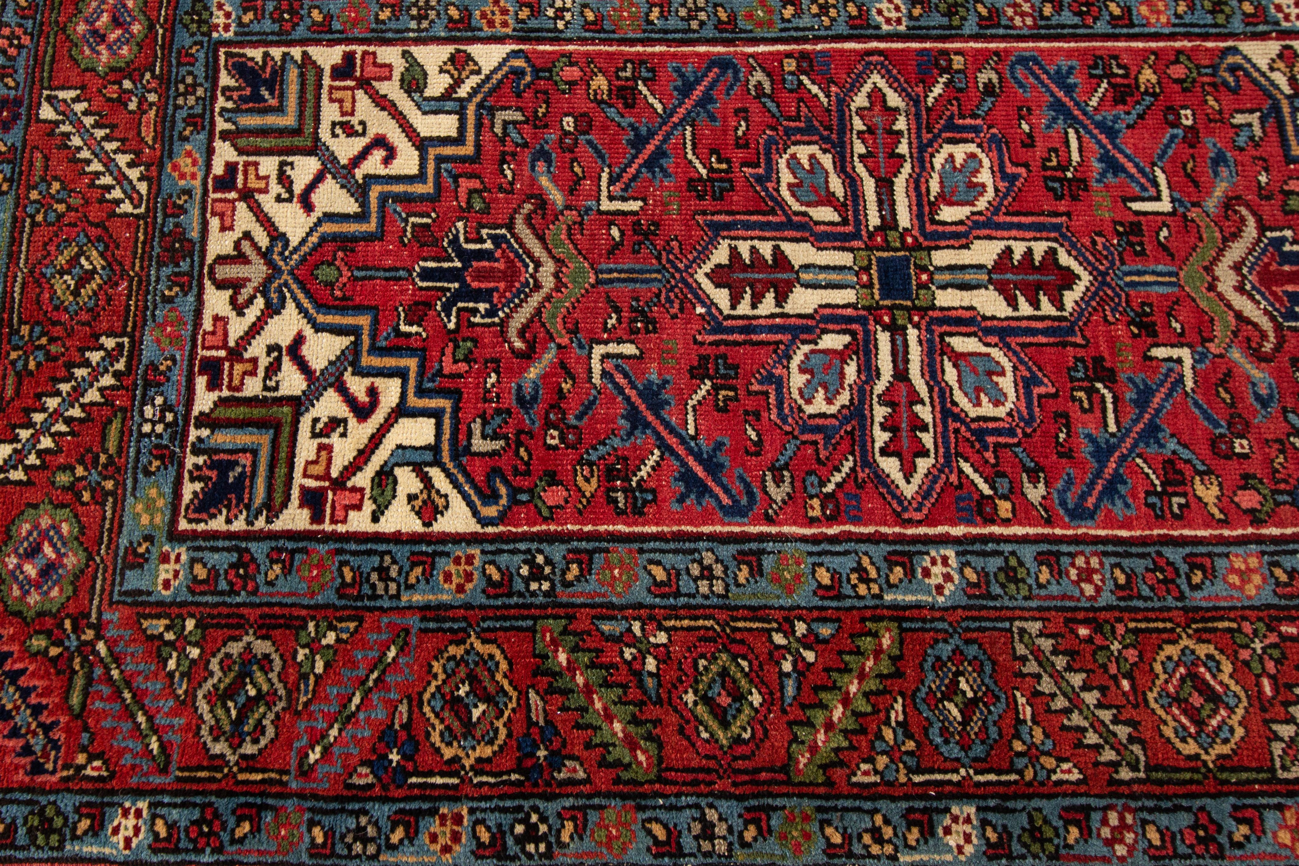 Wool Small Antique Persian Heriz Rug