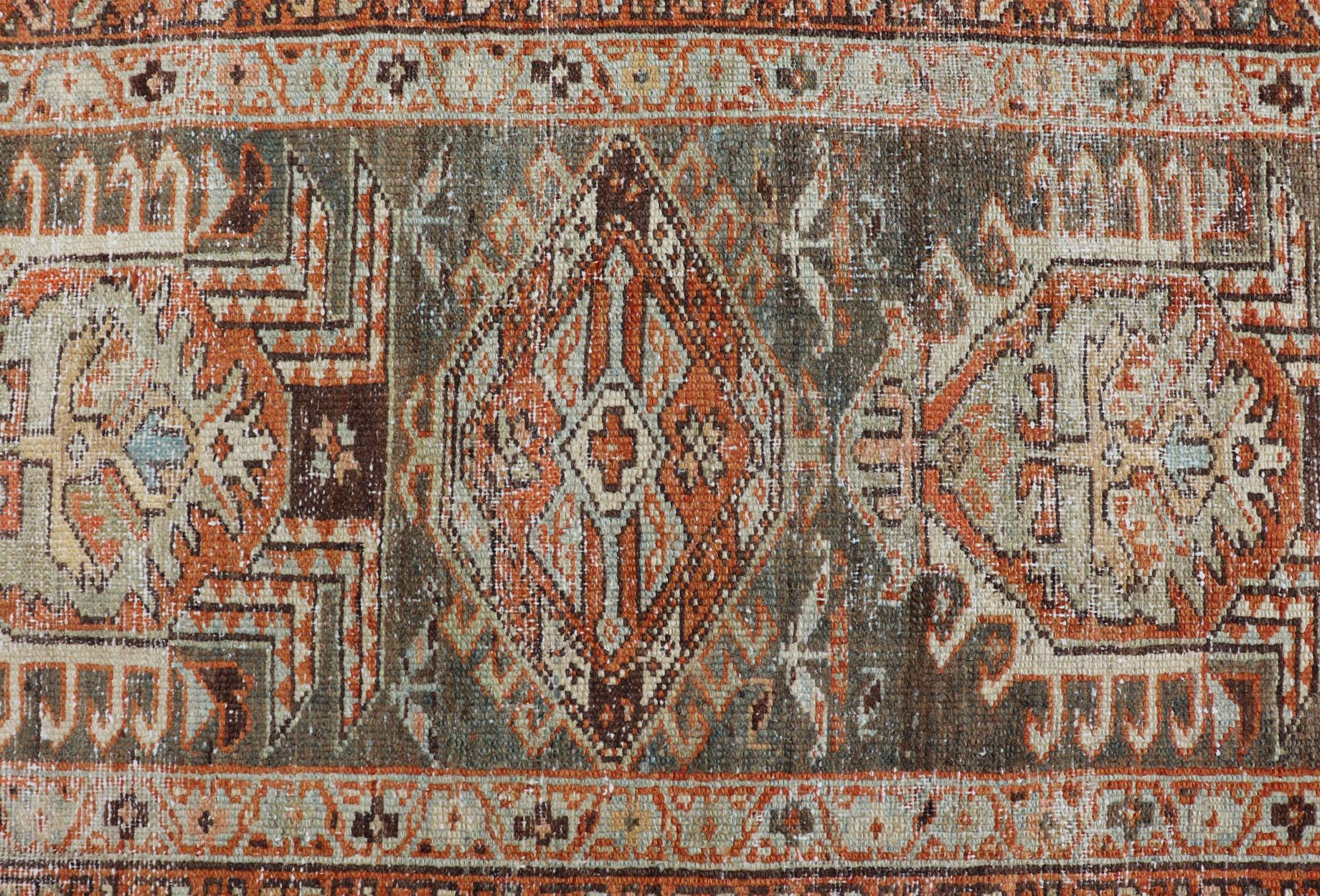 Small Antique Persian Karadjeh Rug with All-Over Sub-Geometric Medallion Design For Sale 3