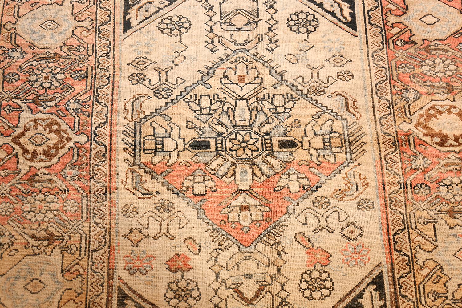 Hand-Knotted Small Antique Persian Malayer Rug