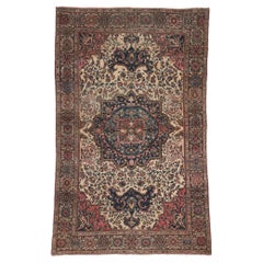 Small Antique Persian Sarouk Rug, Timeless Style Meets Enduring Charm