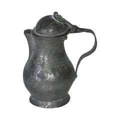 Small Antique Pewter Lidded Pot