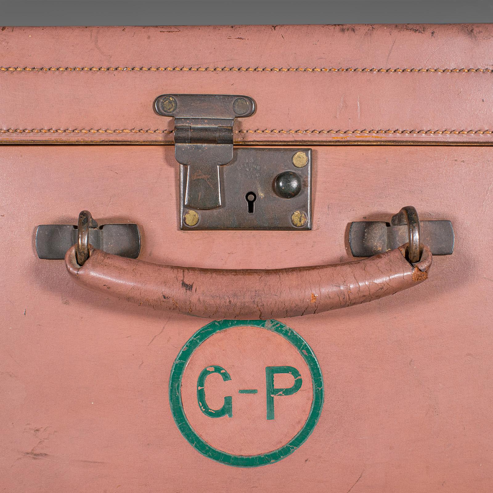 Small Antique Picnic Case, English, Leather, Suitcase, John Pound, Circa 1920 For Sale 3