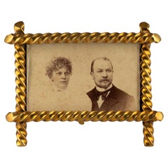 Small Antique Picture Frame, Rotated Photo Frame, France, Circa 1880, 7 x 4 cm
