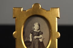Small Antique Picture Frame, Victorian Photo Frame, France, 1880s, 3 x 4 cm