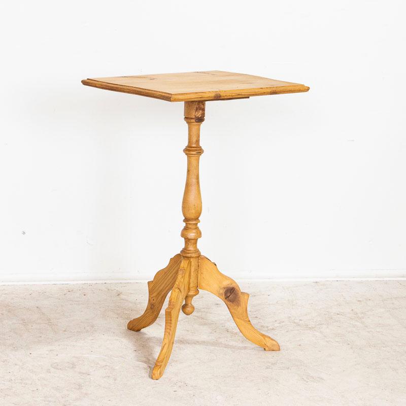 Swedish Small Antique Pine Pedestal Side Table from Sweden