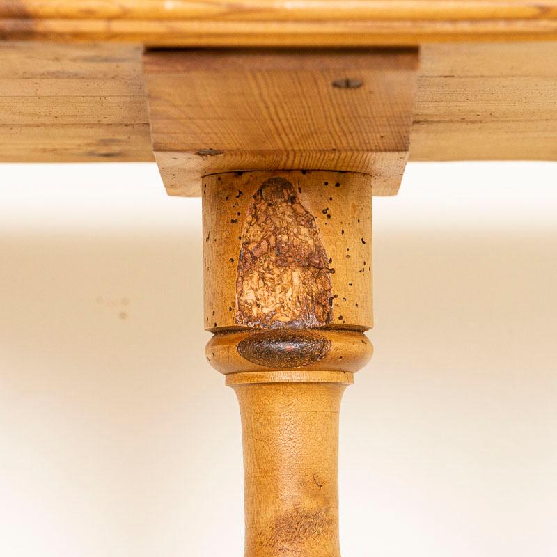 19th Century Small Antique Pine Pedestal Side Table from Sweden