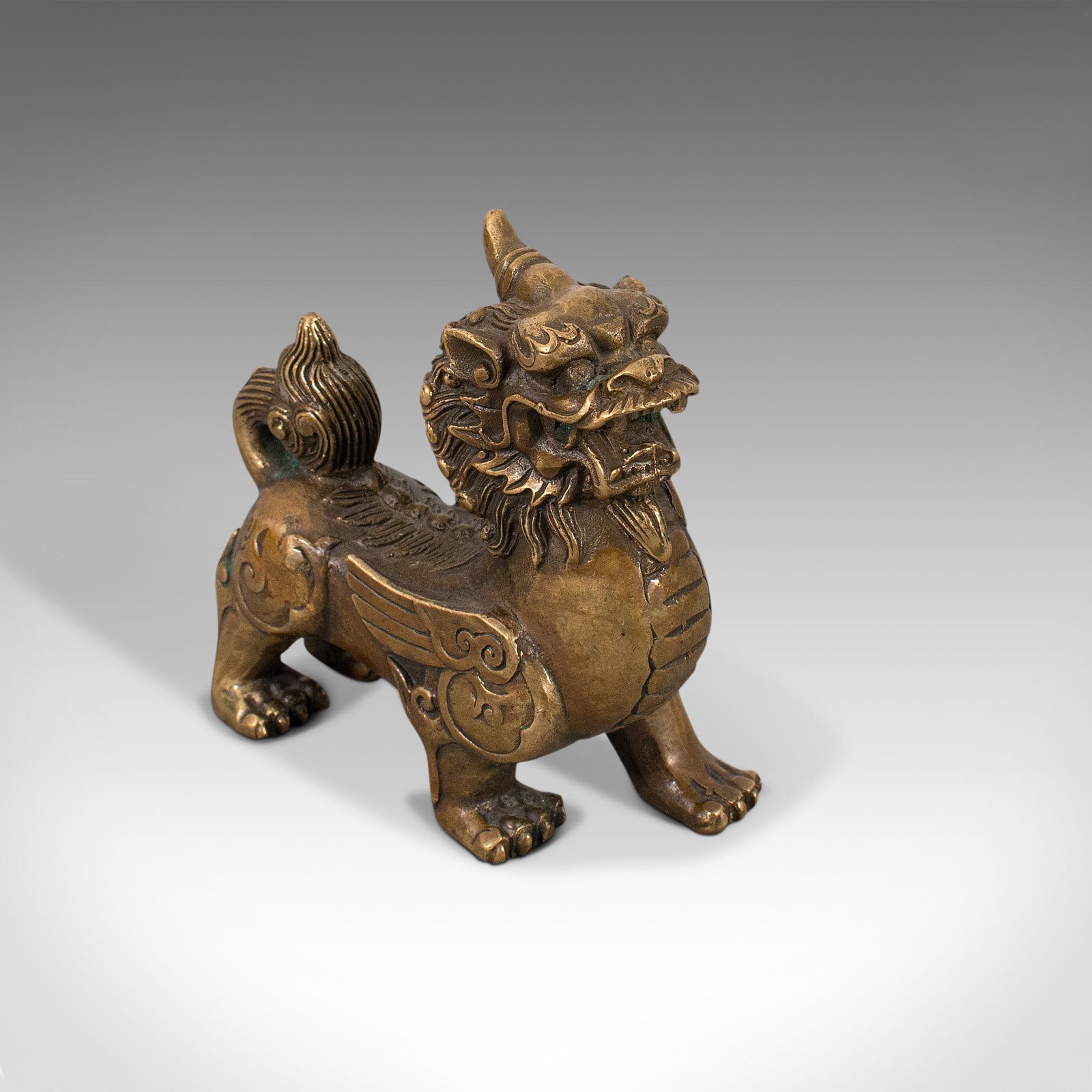 2'' Small Curio Chinese Bronze Lovable Animal Pixiu Pi Xiu Unicorn Beast Statue 