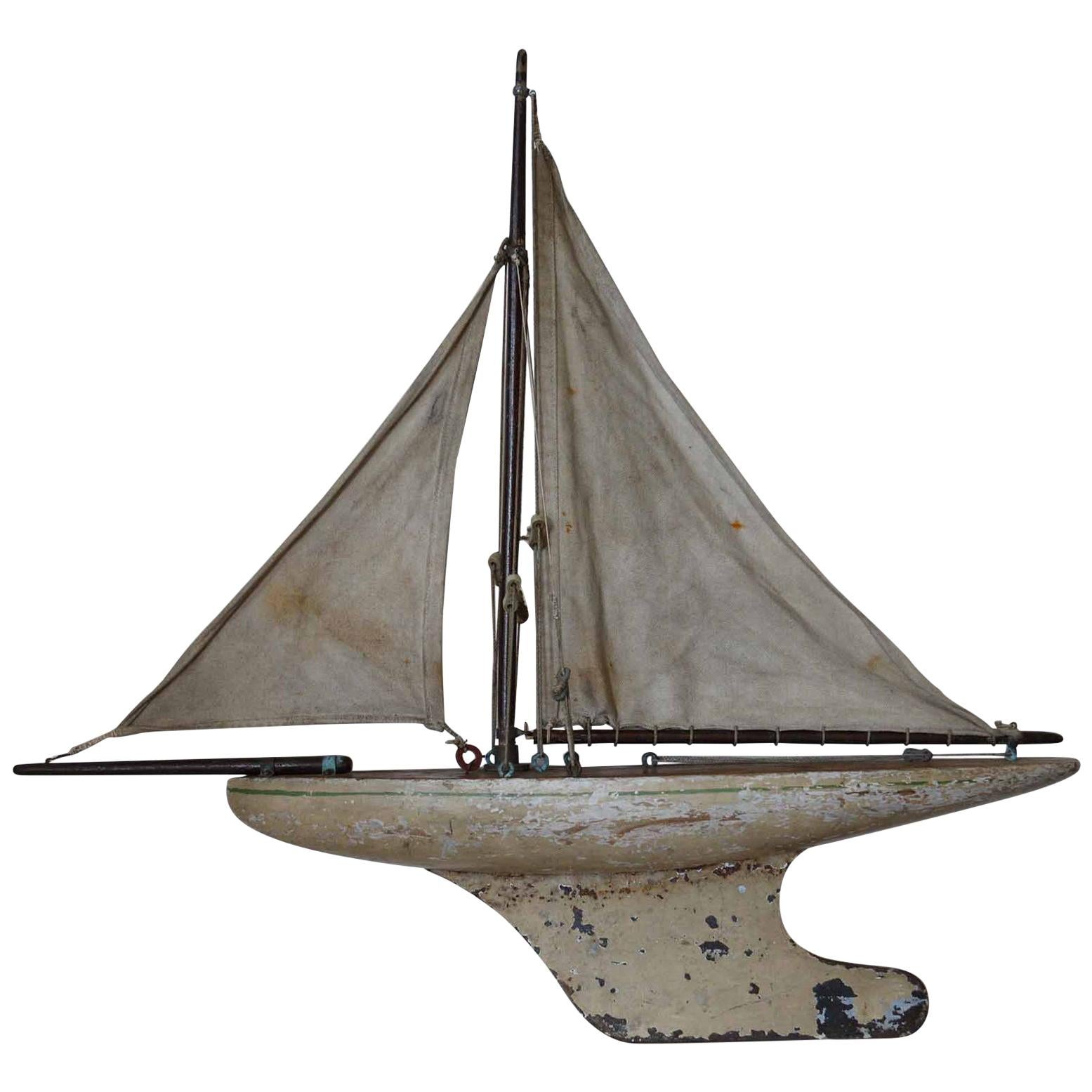 Small Antique Pond Yacht, English, 1920s