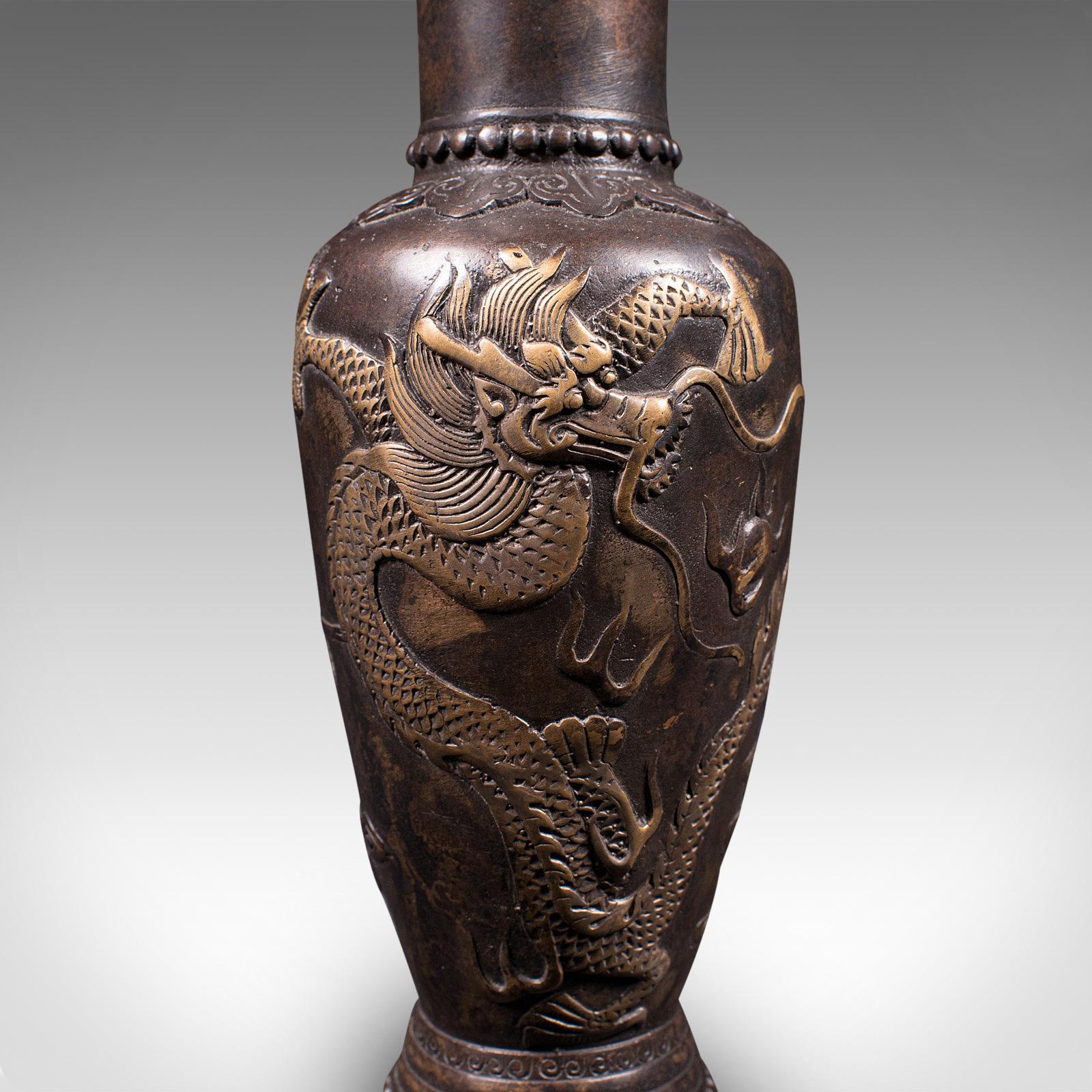 Small Antique Posy Vase, Chinese, Bronze, Decorative Flower Urn, Victorian, 1900 For Sale 2