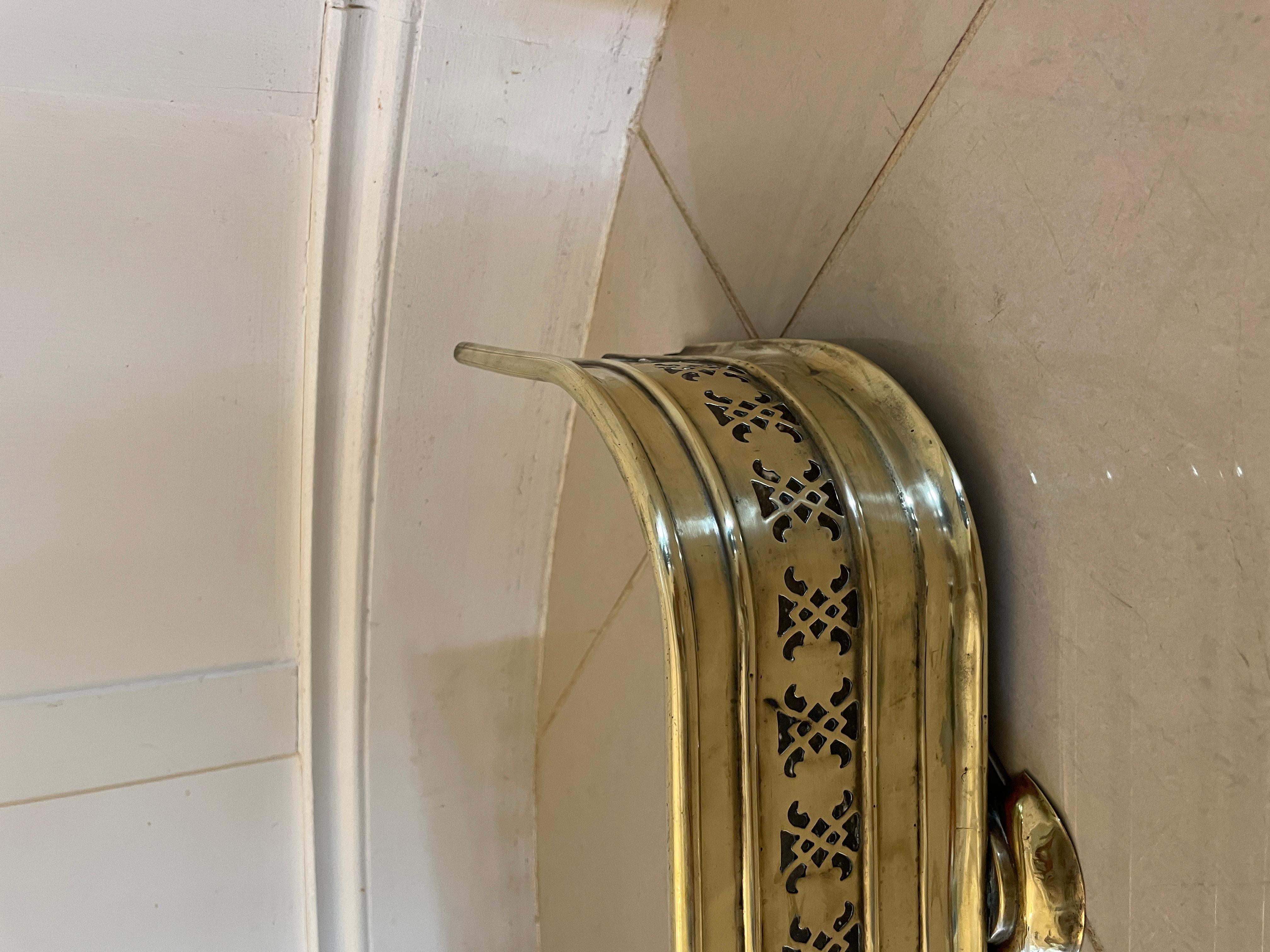 Mid-19th Century Small Antique Quality Brass Fender For Sale
