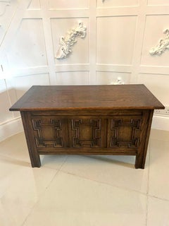 Small Antique Quality Oak Coffer