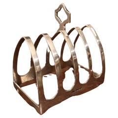 Small antique quality solid silver toast rack