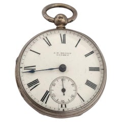 Small Vintage Rare JW Benson London Maker Silver Pocket Watch