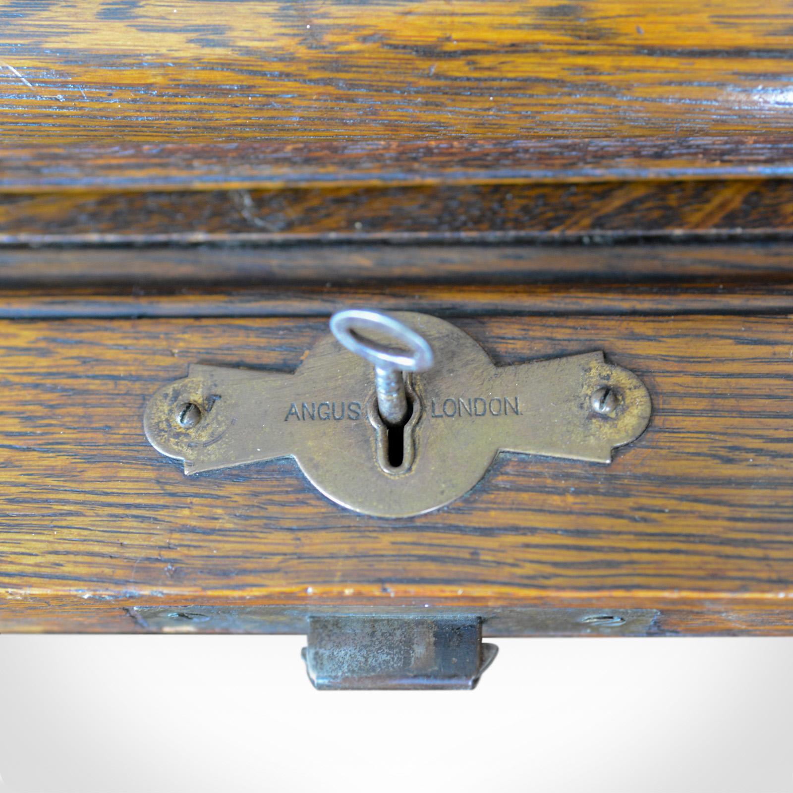 Small Antique Roll Top Desk, Oak, Tambour, William Angus and Co Ltd London 2