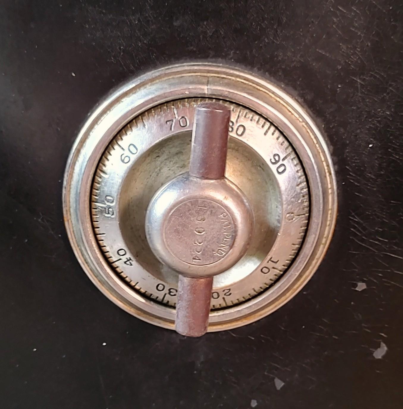 Small Antique Rolling Floor Safe by Victor Co. For Sale 8