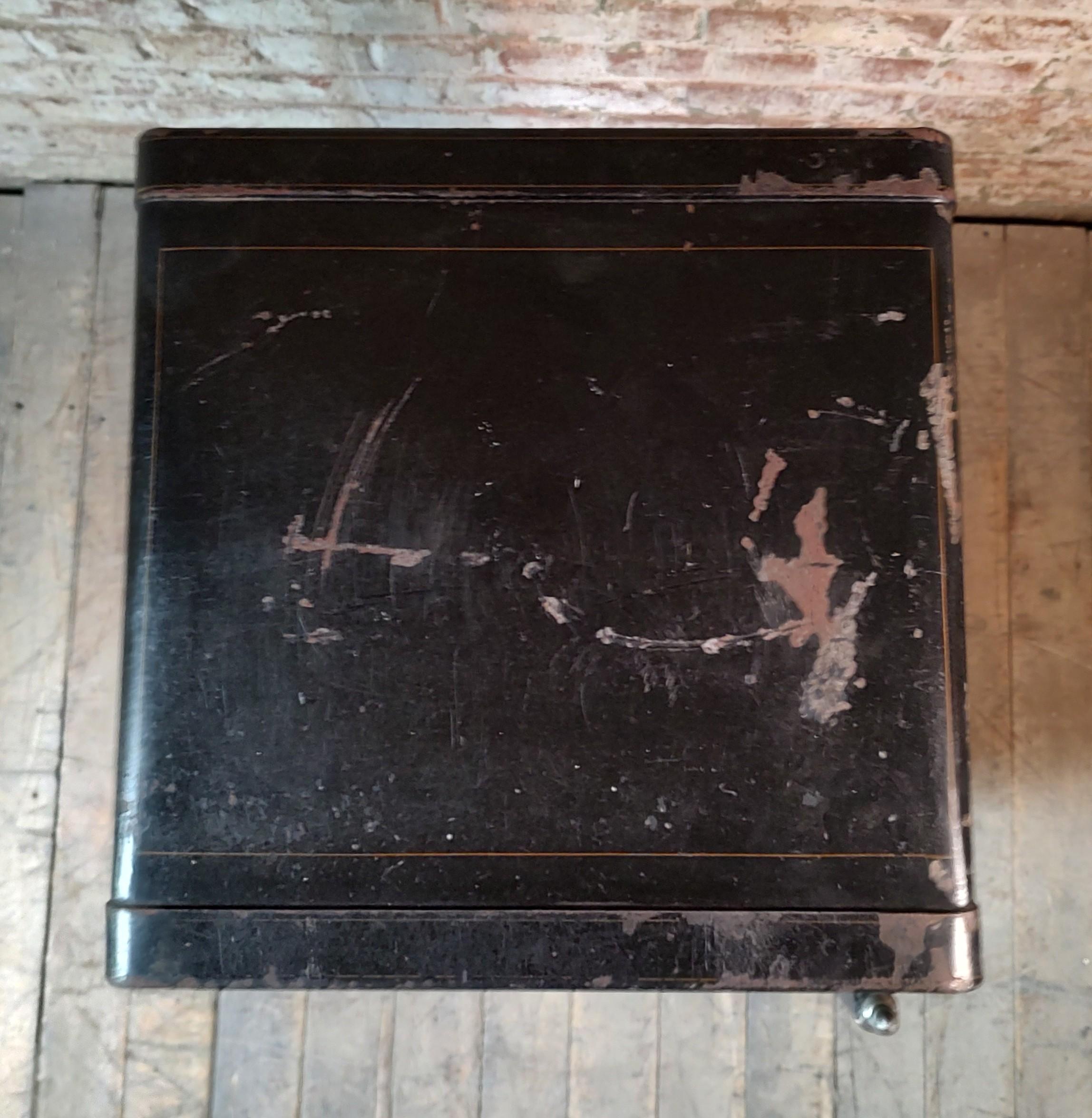 20th Century Small Antique Rolling Floor Safe by Victor Co. For Sale