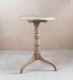 Small Antique Round Bleached Elm Side Table. English, Circa 1820