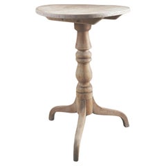 Small Antique Round Bleached Elm Side Table. English, Circa 1820
