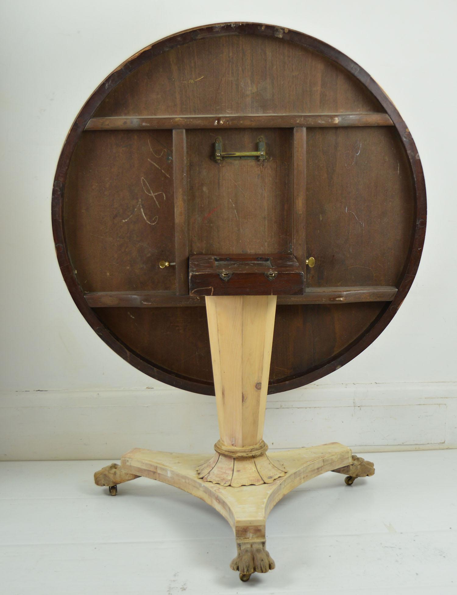 Small Antique Round Bleached Mahogany and Pine Table, English, circa 1835 In Good Condition In St Annes, Lancashire