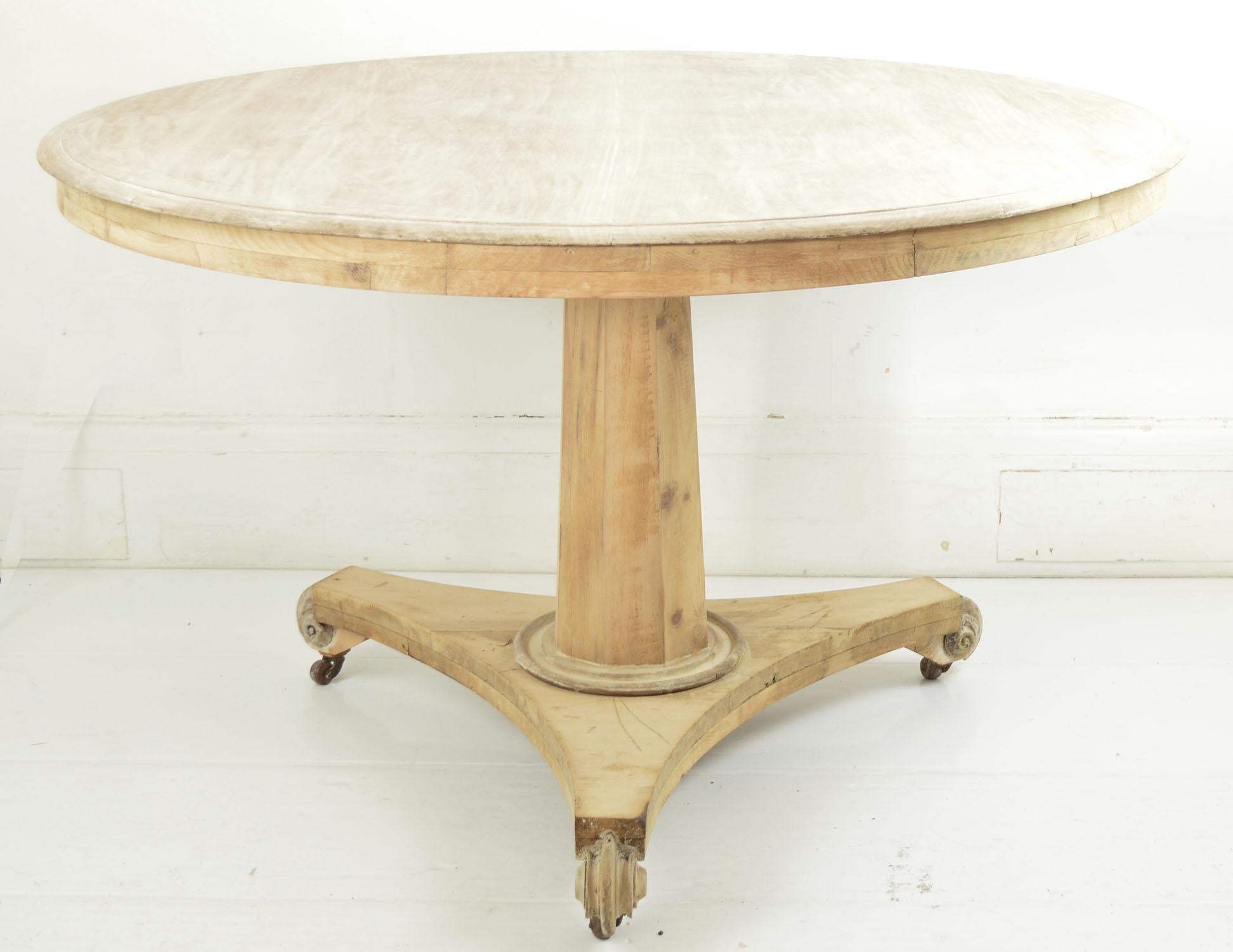 Small Antique Round Bleached Mahogany Breakfast Table, English, circa 1835 5