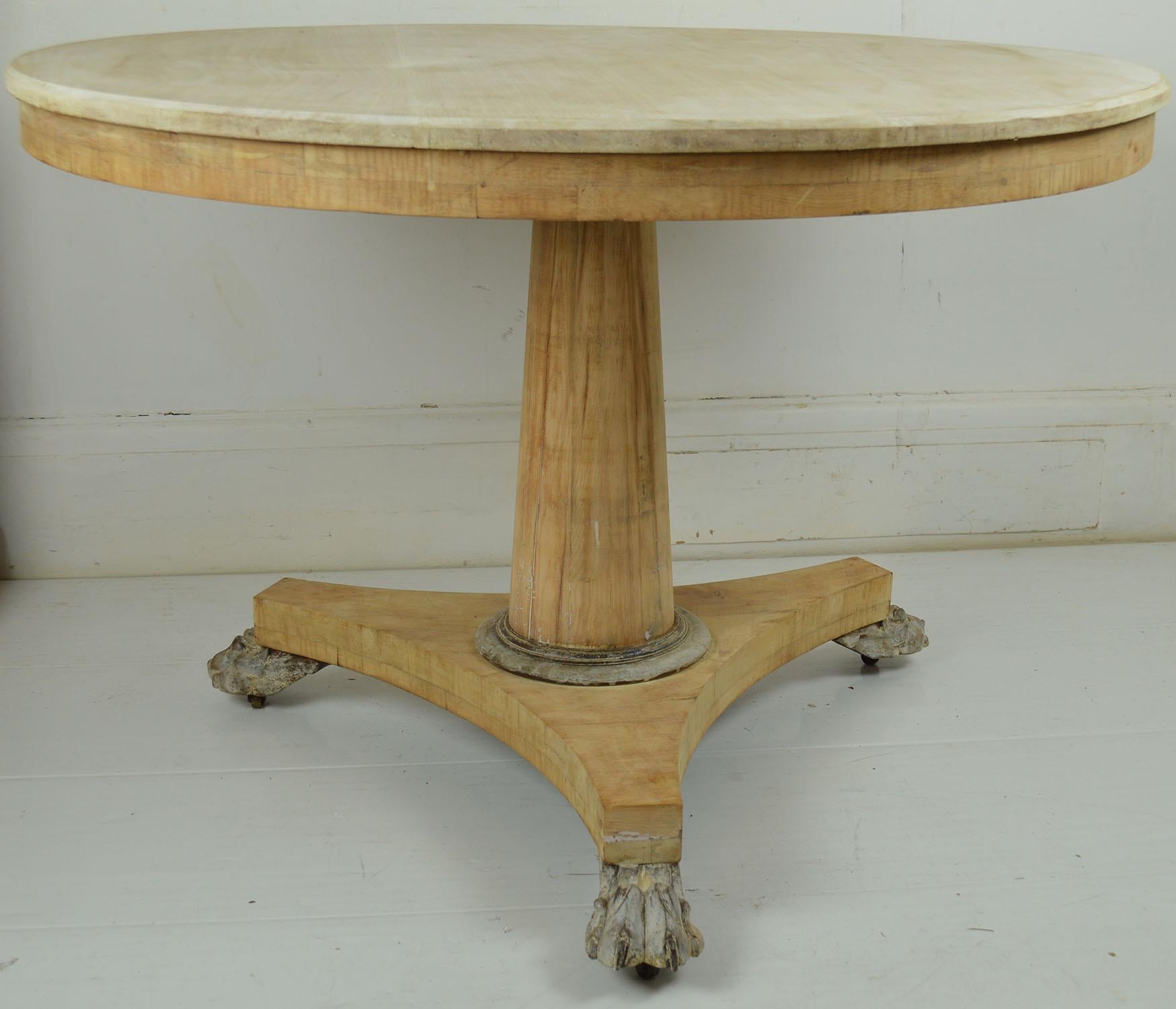  Small Antique Round Bleached Mahogany Breakfast Table, English, circa 1835 In Good Condition In St Annes, Lancashire