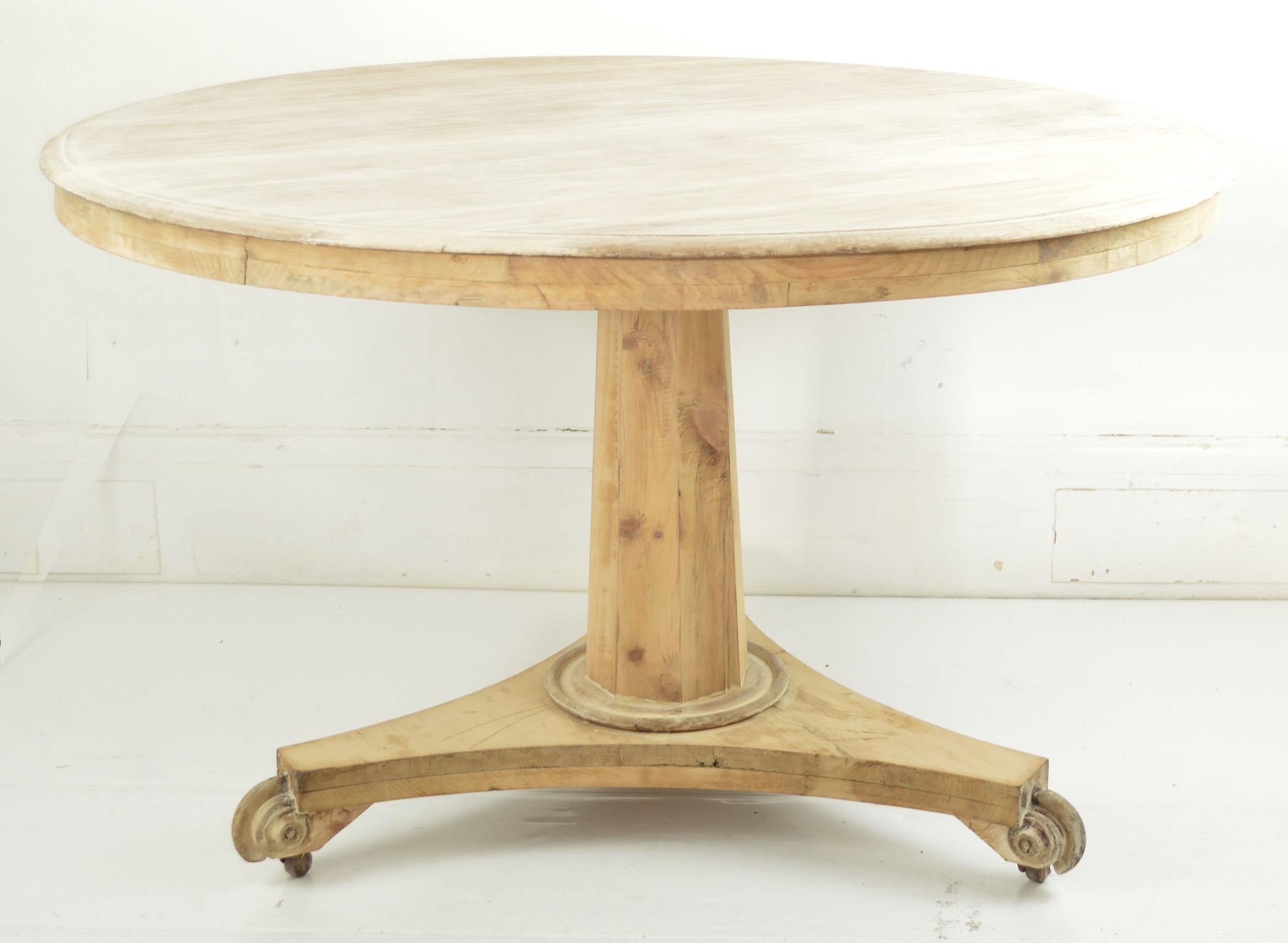 Small Antique Round Bleached Mahogany Breakfast Table, English, circa 1835 3