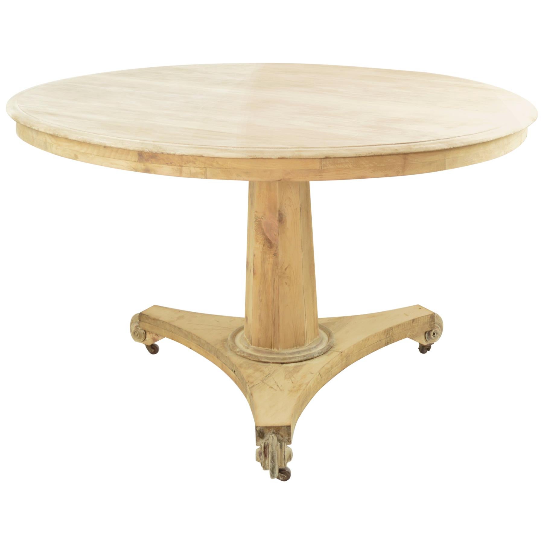 Small Antique Round Bleached Mahogany Breakfast Table, English, circa 1835