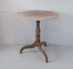 Small Antique Round Bleached Mahogany Side Table, English, 19th Century
