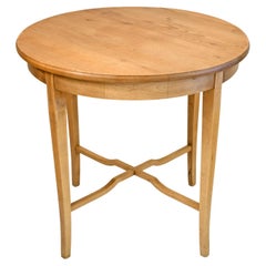 Small Antique Round End Table in Pine, Denmark, C. 1920
