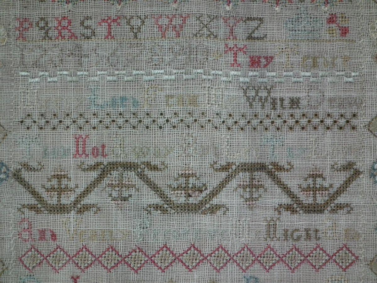 Small Antique Sampler, circa 1770, by Lydia Peakins 4